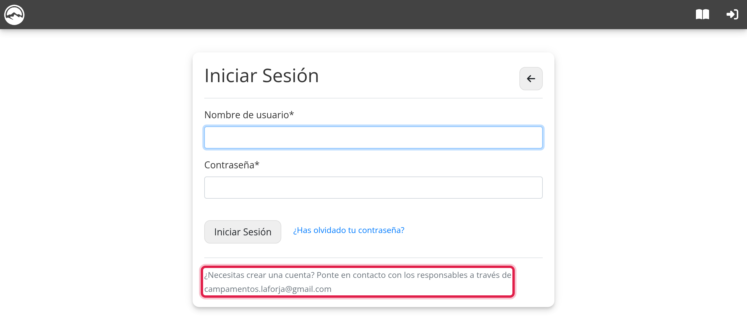 Página de inicio de sesión